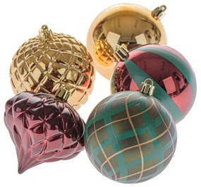 Set de decorațiuni de Crăciun London mix, 6bucăți, 8 cm, plastic