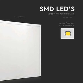 Panou LED incastrat 10219-VT, 36W, 595x595mm, 4320lm, lumina rece, alb, IP20, V-TAC