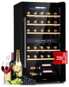 Barossa 29 Duo, frigider pentru vin, 29 sticle, 80 litri, 2 zone, buton de control