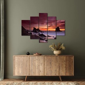 Tablou cu apus de soare pe mal (150x105 cm)