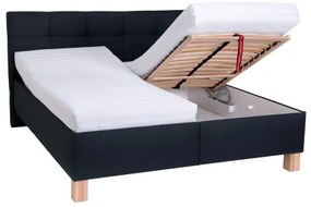 Pat tapițat MARIA 180x200 cm cu saltea și spațiu de depozitare, antracit