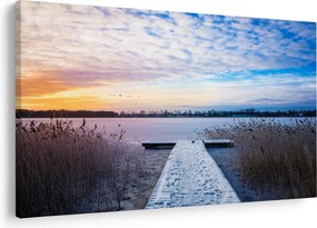 Tablou - Lac înghețat, Ełk, Mazury, Polonia (90x60 cm)