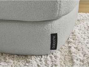 Taburet gri deschis cu tapițerie din țesătură bouclé Leonore – Bobochic Paris