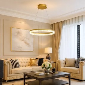 Lustră LED suspendată pe cablu GALA, LED/25W/230V, Ø 50 cm, finisaj auriu