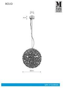 Lustră de cristal pe cablu Markslöjd 108101 BOLID 9xG9/20W/230V