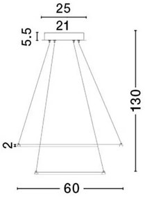 Lustra moderna suspendata, diametru 80cm, LED Ferrol NVL-6265003