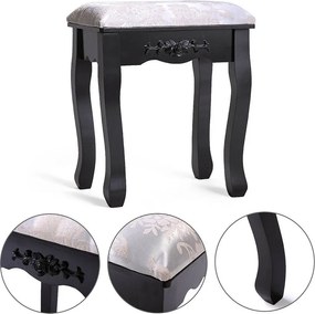 Masuta de toaleta Rome cu taburet-negru