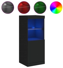 836687 vidaXL Servantă cu lumini LED, negru, 41x37x100 cm