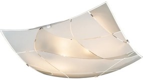 Plafoniera design elegant din sticla satin cu linii decorative 30x30 cm Paranja 40403-2 GL