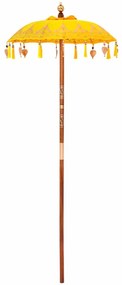 vidaXL Parasol Balinez Altele Galben x 260 cm Bumbac și lemn masiv