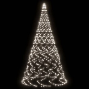 Brad de Craciun pe catarg, 1400 LED-uri, alb rece, 500 cm 1, Alb rece, 500 x 160 cm, Becuri LED in forma zigzag