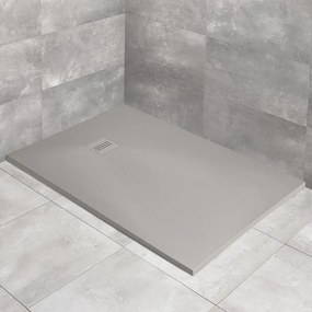 Cadita dus compozit dreptunghiulara Radaway Kyntos F 180x90 cm gri ciment