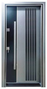 Usa metalica de exterior cu izolatie si vizor Novo Doors NDS1000S, Din compozit, 2 yale, Kit complet, Pentru case, (Culoare: Gri Antracit, Sens