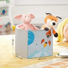 Bibliotecă pentru copii ANET albă cu cutii textile