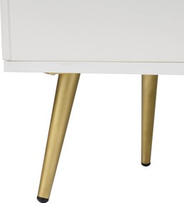 Comodă Modernă Elegantă cu 2 Uși și 3 Sertare, pentru dormitor și living, 140x84x40 cm, Alb crem