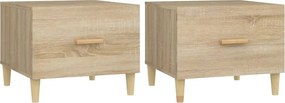 vidaXL Măsuțe de cafea 2 buc. stejar sonoma 50x50x40 cm lemn compozit