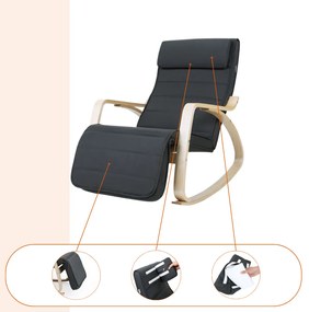 Jurhan Scaun balansoar SWING, capacitate max. 150kg, 67x115x91cm, antracit