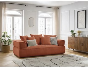 Canapea teracotă cu tapițerie din chenille 237 cm Whesley – Bobochic Paris