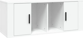 vidaXL Comodă TV, alb, 100x35x40 cm, lemn prelucrat