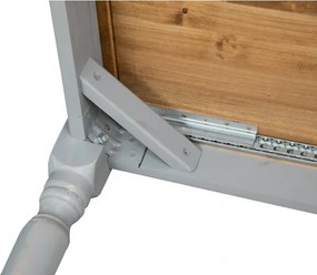 Masa pliabila, L90(180) 90 H80 cm, culoare natur gri antic, Lemn masiv