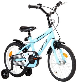 Bicicleta pentru copii, negru si albastru, 16 inci