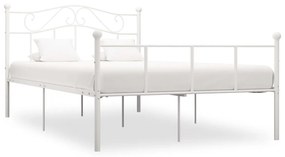 vidaXL Cadru de pat, alb, 120 x 200 cm, metal