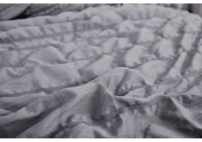 Lenjerie de pat neagră/gri din țesătură crep pentru pat de o persoană 140x200 cm Naomi – My House