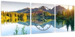 Tablou - Lacul (cu ceas) (90x30 cm)