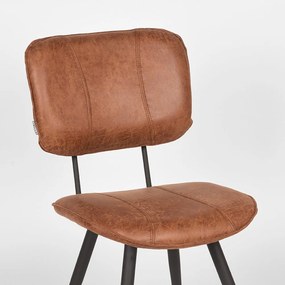 Scaune de dining maro coniac 2 buc. din piele Fos – LABEL51