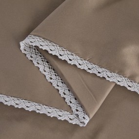 Lenjerie de pat din microfibra LACELLE maro inchis Dimensiune lenjerie de pat: 70 x 80 cm | 140 x 200 cm
