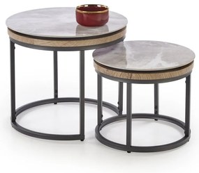 Set 2 masute de cafea Itaka marmura gri/grafit