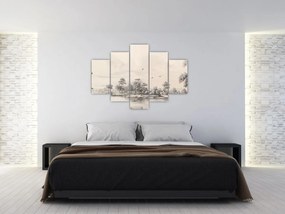 Tablou - Vintage peisaj desen peisaj (150x105 cm)