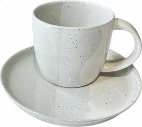 Set Cafea Cana si Farfurie Artizan Gri (1 cana 450ml, 1 farfurie 20cm)