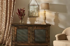 Bufet rustic din lemn de mango si acacia, "Campagne", 115 x 42 x H76cm