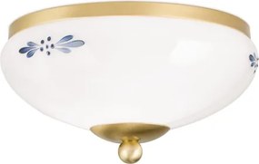 Orion - Plafonieră LANDHAUS 1xE27/60W/230V Ø 21 cm alamă/alb/albastru