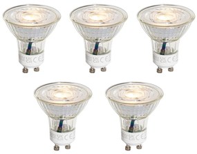 Set de 5 becuri LED GU10 50mm cu Kelvin reglabil în 3 trepte, transparente, 4,5W 380 lm 2000-2700K