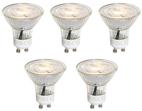 Set de 5 becuri LED GU10 50mm cu Kelvin reglabil în 3 trepte, transparente, 4,5W 380 lm 2000-2700K