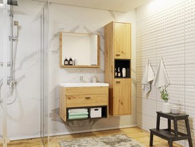 Mobilier baie Olevaro I (Stejar artisan + Negru mat) (cu baterie Platino BCZ 020M și sifon). 1104034