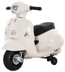 Motocicleta Electrica HOMCOM pentru Copii varsta 18-36 luni, Licenta Oficiala Vespa Baterie 6V, 66.5x38x52cm | Aosom Romania