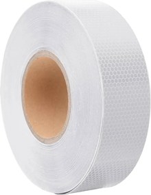 vidaXL Banda reflectorizantă, alb, 5 cm x 50 m, PVC