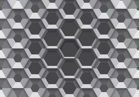Fototapet - 3D hexagon (254x184 cm)