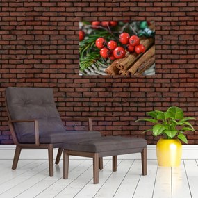 Tablou pe sticlă cu rowan și scorțișoară (70x50 cm)