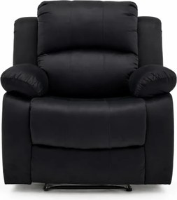 Fotoliu Masaj, Incalzire, rabatabil, sezut cu arcuri metalice, suport picioare extensibil, catifea, Negru