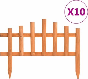 vidaXL Borduri de gazon, 10 buc., 4,4 m, lemn de brad