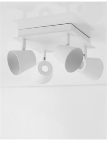 Plafoniera cu 4 spoturi LED directionabile BIAGIO alb NVL-9155363