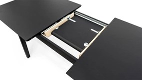 Masă de dining extensibilă cu aspect de lemn de stejar cu blat suplimentar 90x180 cm Curved – Woodman