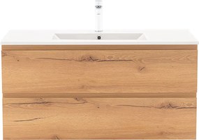 Vario Pull 100 dulap de bază cu chiuvetă stejar alb