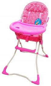 Scaun de masa pentru copii si bebe Baby Care™ CH ,Pliabil, Centura de siguranta, Sezut comfortabil, Masuta detasabila, Model Floricele , Roz