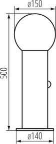 Kanlux 46084-Lampă de exterior cu senzor STONO 1xE27/15W/230V 50 cm IP65 antracit