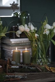 Tava decorativa din sticla cu rama aurie 40x13 cm